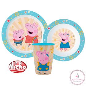   Peppa malac Kindness étkészlet, micro műanyag szett, pohárral 260 ml