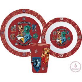   Harry Potter School Shields étkészlet, micro műanyag szett, pohárral 260 ml