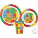 Lego mintázatú Bricks étkészlet, micro műanyag szett