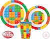 Lego mintázatú Bricks étkészlet, micro műanyag szett