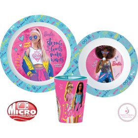   Barbie Stylish étkészlet, micro műanyag szett, pohárral 260 ml