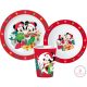 Disney Minnie and Mickey Karácsonyi étkészlet, micro műanyag szett, pohárral 260 ml