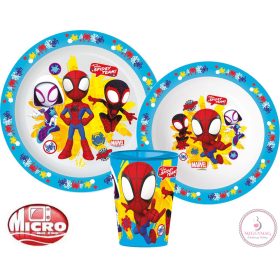   Pókember Spidey étkészlet, micro műanyag szett, pohárral 260 ml