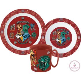   Harry Potter School Shields étkészlet, micro műanyag szett bögrével 350 ml