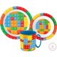 Lego mintázatú Bricks étkészlet, micro műanyag szett bögrével 350 ml