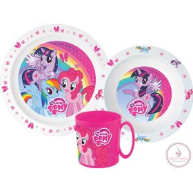   Én kicsi pónim Pink étkészlet, micro műanyag szett bögrével 350 ml