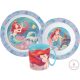 Disney Hercegnők Ariel étkészlet, micro műanyag szett bögrével 350 ml