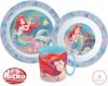 Disney Hercegnők Ariel étkészlet, micro műanyag szett bögrével 350 ml