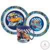 Hot Wheels Blue Fire étkészlet, micro műanyag szett bögrével 350 ml