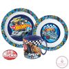 Hot Wheels Blue Fire étkészlet, micro műanyag szett bögrével 350 ml