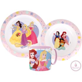   Disney Hercegnők True étkészlet, micro műanyag szett bögrével 265 ml