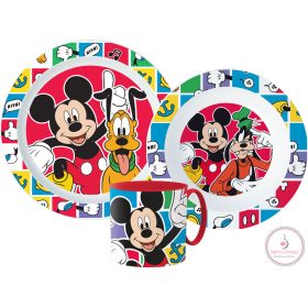   Disney Mickey Better Together étkészlet, micro műanyag szett bögrével 265 ml