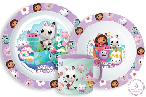 Gabi babaháza Wonderland étkészlet, micro műanyag szett bögrével 265 ml