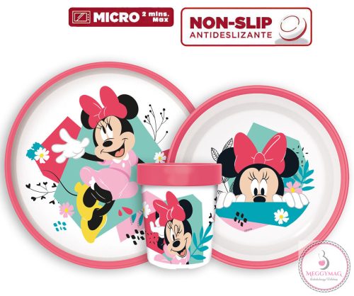 Disney Minnie Being More csúszásmentes étkészlet, micro műanyag szett