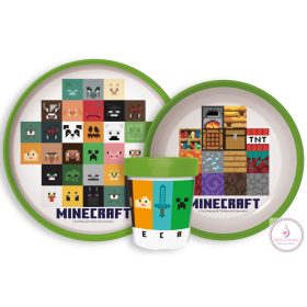 Minecraft csúszásmentes étkészlet, micro műanyag szett