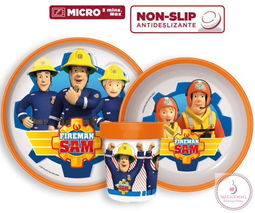 Sam a tűzoltó Rescue Mission csúszásmentes étkészlet, micro műanyag szett
