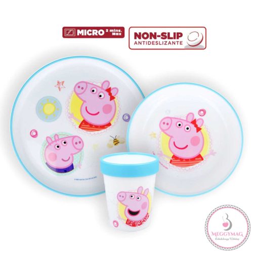 Peppa malac Core csúszásmentes étkészlet, micro műanyag szett