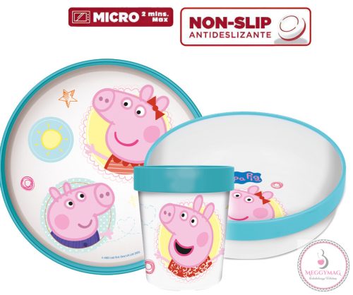 Peppa malac Core csúszásmentes étkészlet, micro műanyag szett
