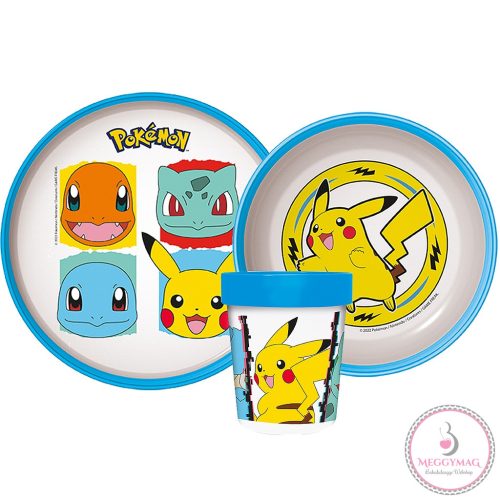 Pokémon csúszásmentes étkészlet, micro műanyag szett