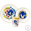 Sonic a sündisznó Rings csúszásmentes étkészlet, micro műanyag szett