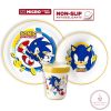 Sonic a sündisznó Rings csúszásmentes étkészlet, micro műanyag szett