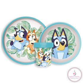   Bluey Leaves csúszásmentes étkészlet, micro műanyag szett