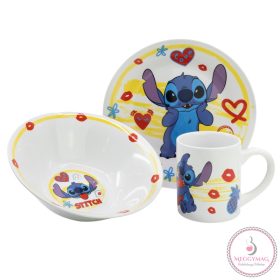   Disney Lilo és Stitch, A csillagkutya Heart porcelán étkészlet Díszdobozban