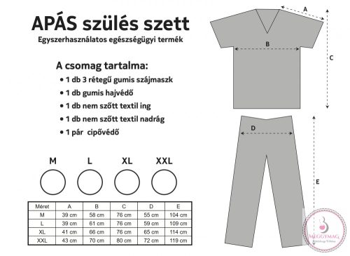 Apás szülés szett, L - sötétkék UTOLSÓ DARAB! 