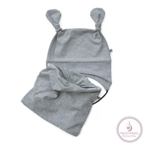 Symbyo baba füles sapka, Mindenhez passzoló szürke, 45-50 cm (kb. 1-2 éves)