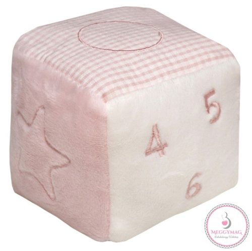 55043719 Plüss Csörgő kocka 8*8*8 cm rózsaszín