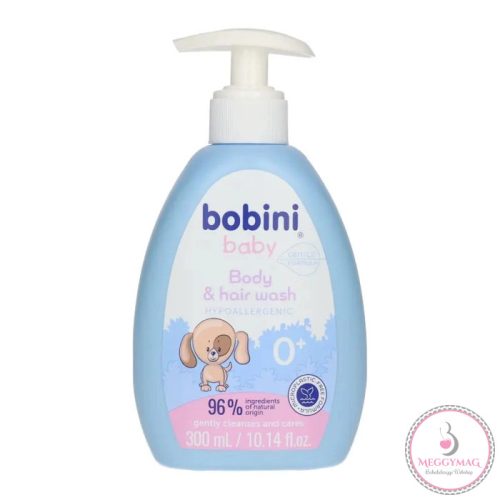 Bobini Babafürdető és sampon 2in1, pumpás, hipoallergén (300 ml/db)