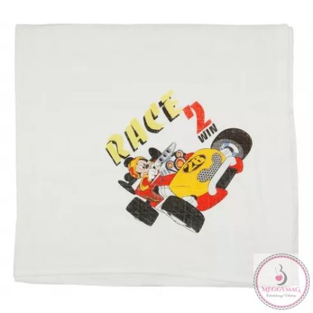 Disney versenyautós Mickey textil pelenka 70*70 cm