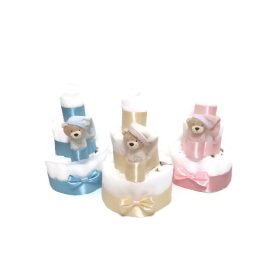 Mini háromszintes pelenkatorta macis