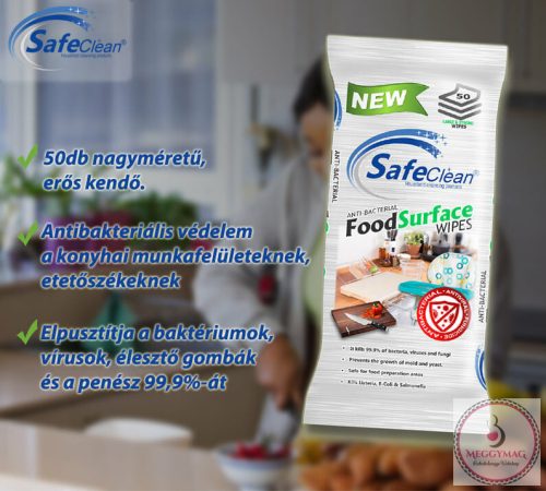 SAFE CLEAN TISZTÍTÓKENDŐ ANTIBAKTERIÁLIS törlőkendő (50 DB/CS)