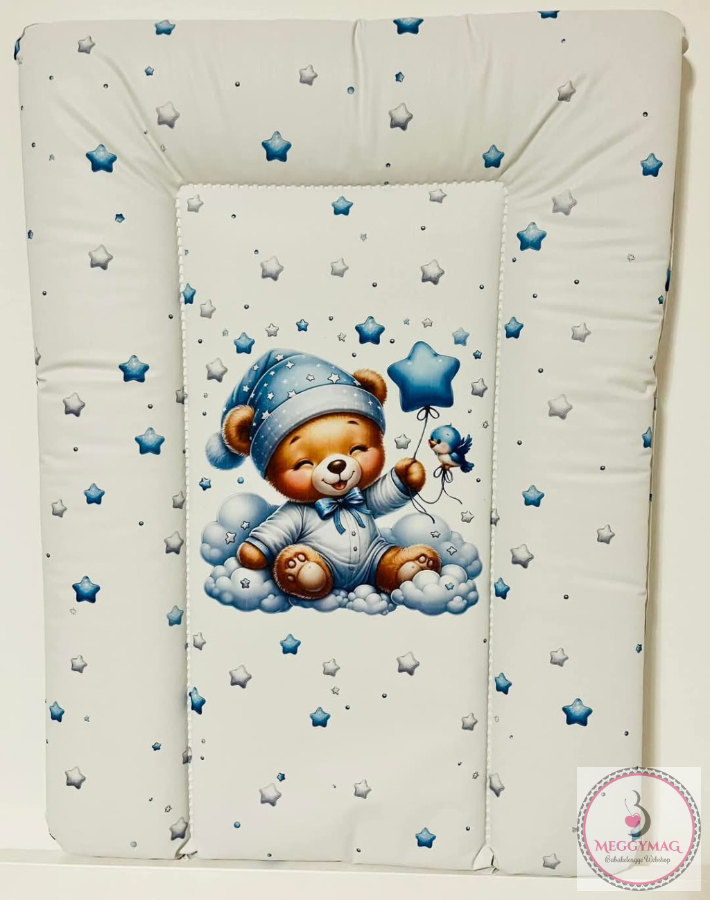 Pelenkázó lap puha kicsi 50*70 cm Maci kék