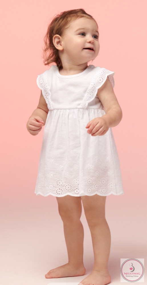Alkalmi kislány szoknyás body, keresztelő ruha babáknak, 92-es