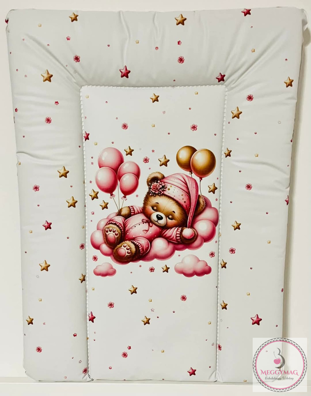 Pelenkázó lap puha kicsi 50*70 cm Maci pink