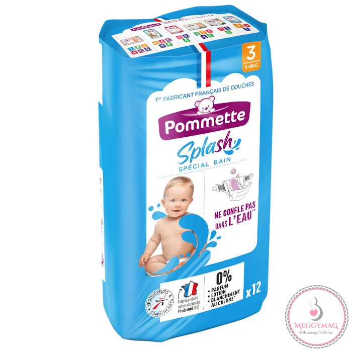 Pommette úszópelenka Splash, tépőzáras (3-as) 4 - 9 kg (12 db/cs)