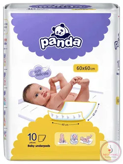 Panda eldobható pelenkázó alátét 60x60cm 10db
